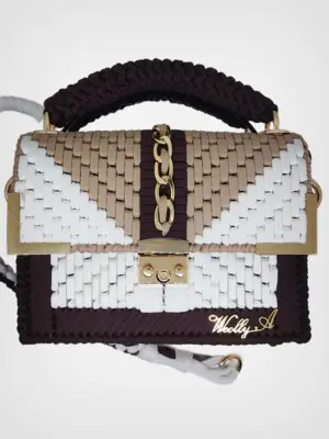 Cream & Caramel bolso de crochet