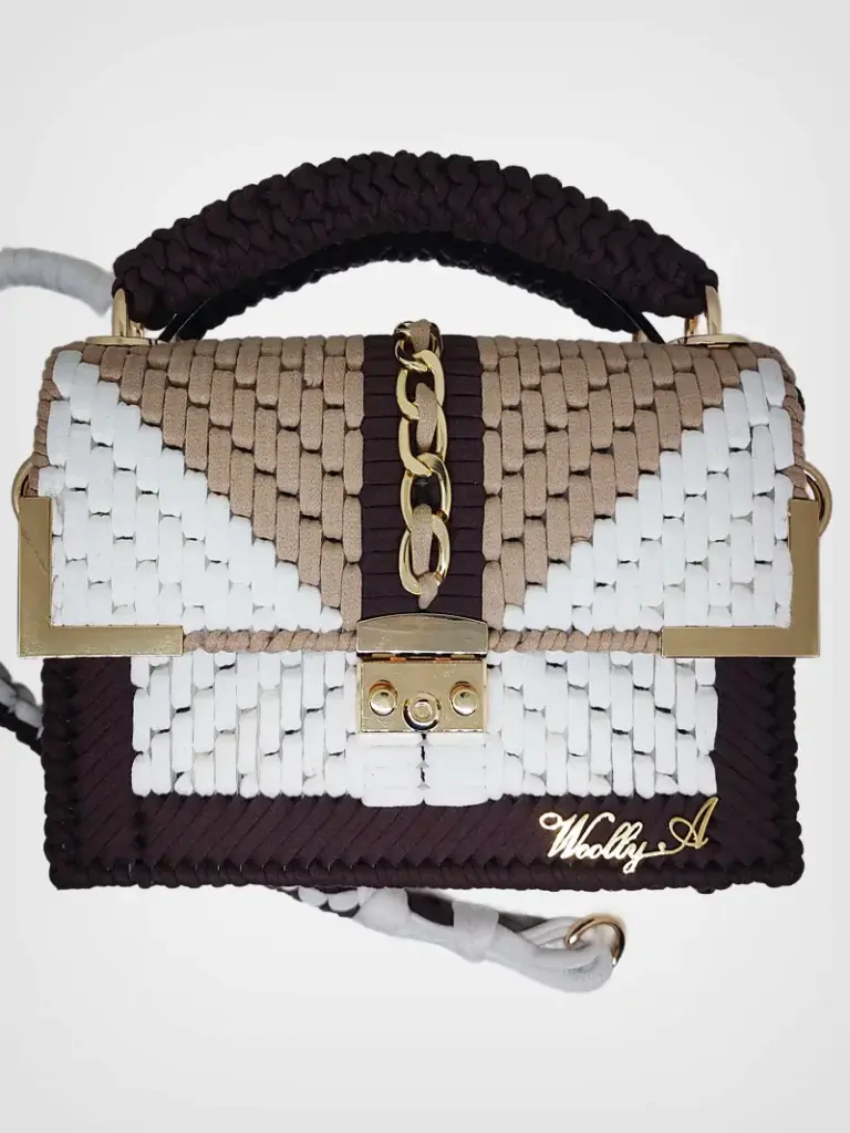 Cream & Caramel bolso de crochet