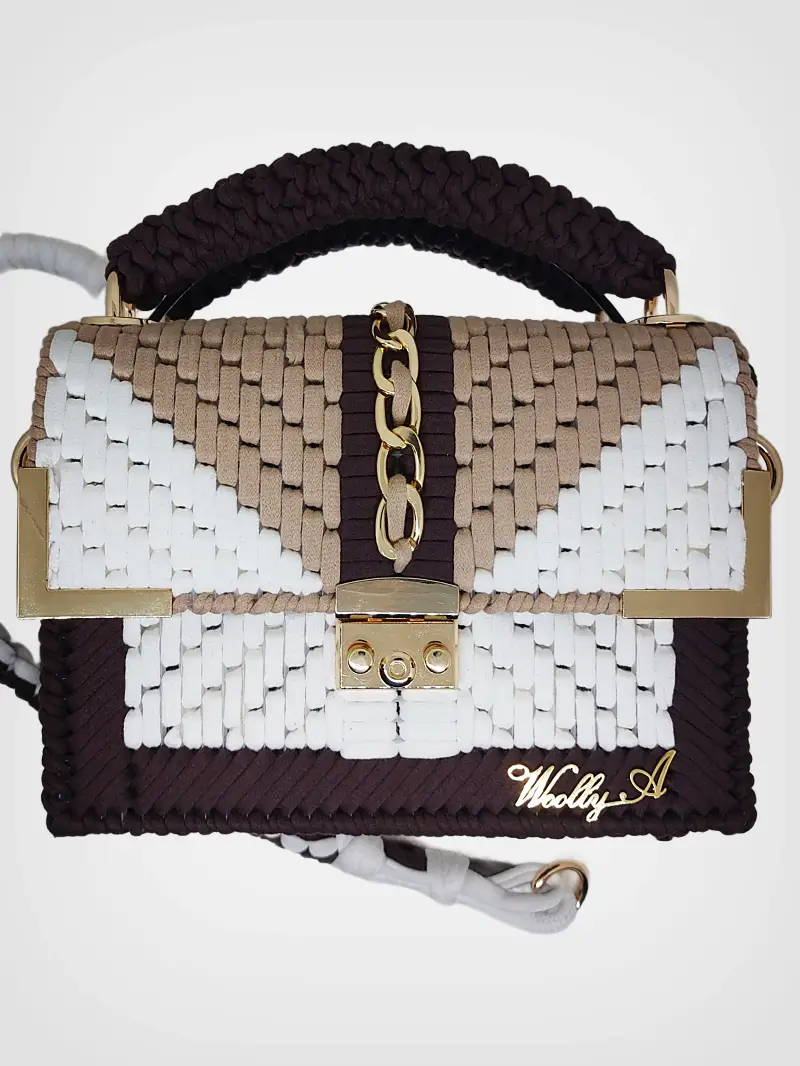 Cream & Caramel bolso de crochet