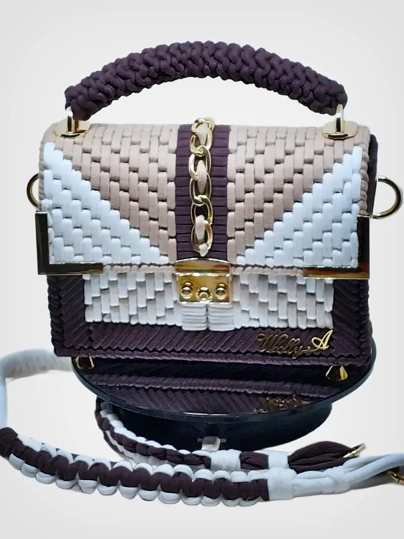 Cream & Caramel bolso de crochet